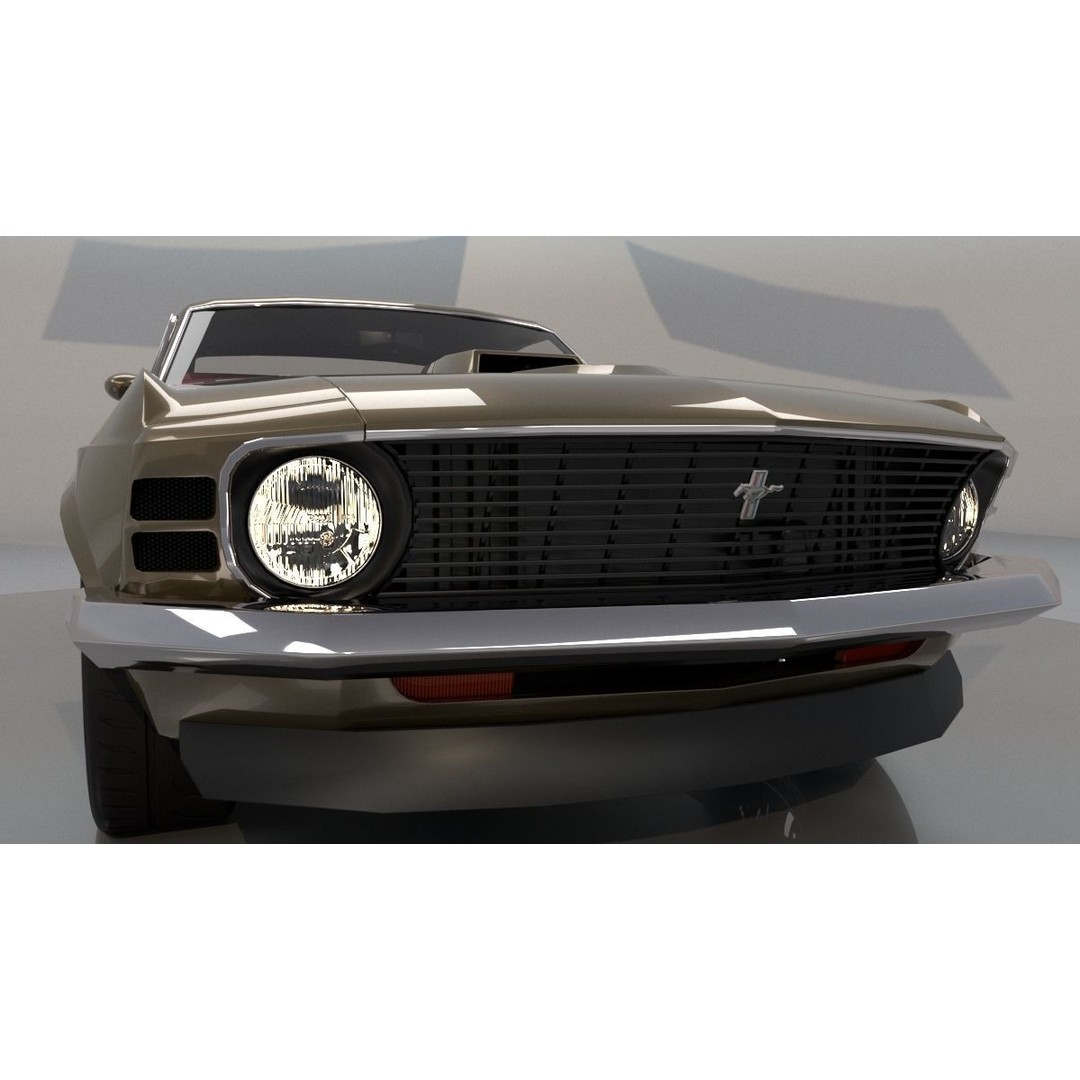 1970 Mustang 3D Model – High Poly & Low Poly Formats, Game Ready - View 37