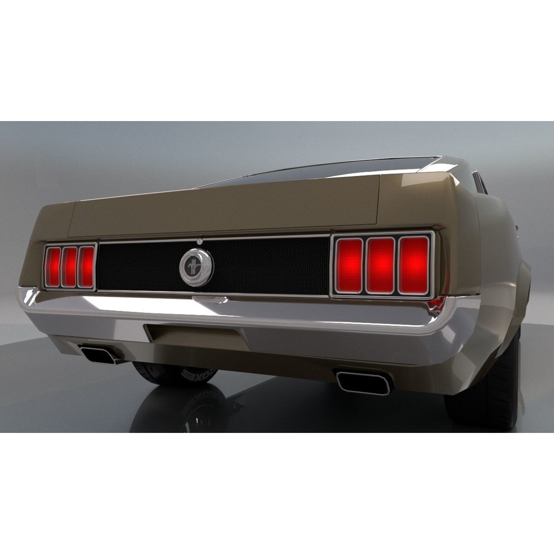 1970 Mustang 3D Model – High Poly & Low Poly Formats, Game Ready - View 38