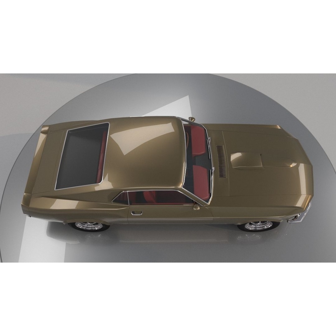 1970 Mustang 3D Model – High Poly & Low Poly Formats, Game Ready - View 39