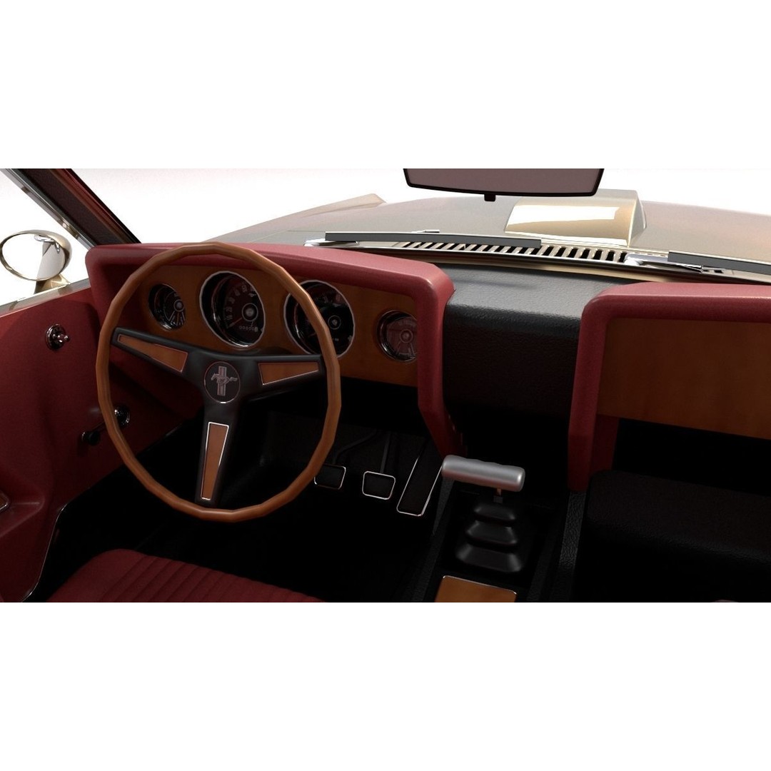 1970 Mustang 3D Model – High Poly & Low Poly Formats, Game Ready - View 40