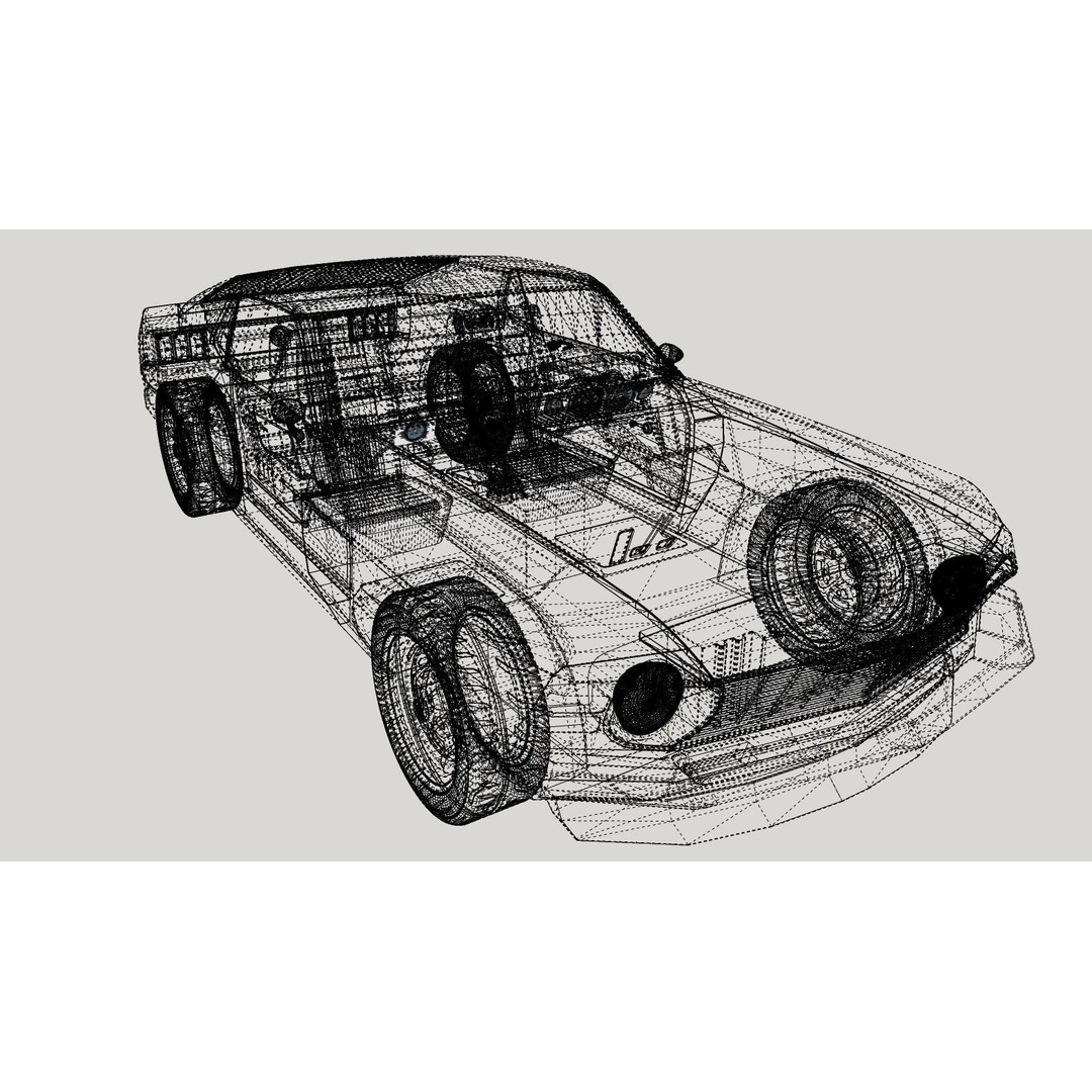 1970 Mustang 3D Model – High Poly & Low Poly Formats, Game Ready - View 44