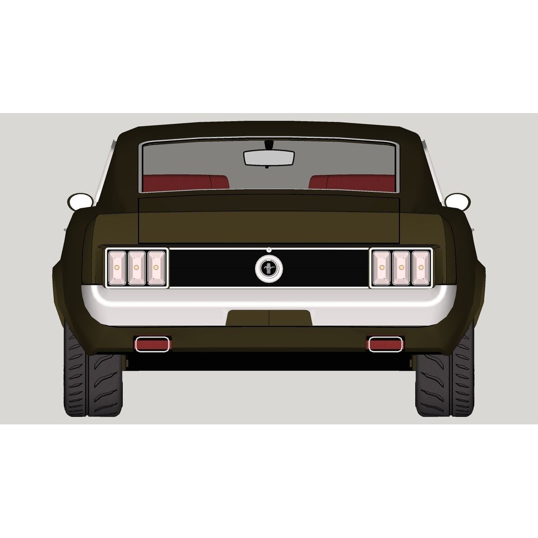 1970 Mustang 3D Model – High Poly & Low Poly Formats, Game Ready - View 47