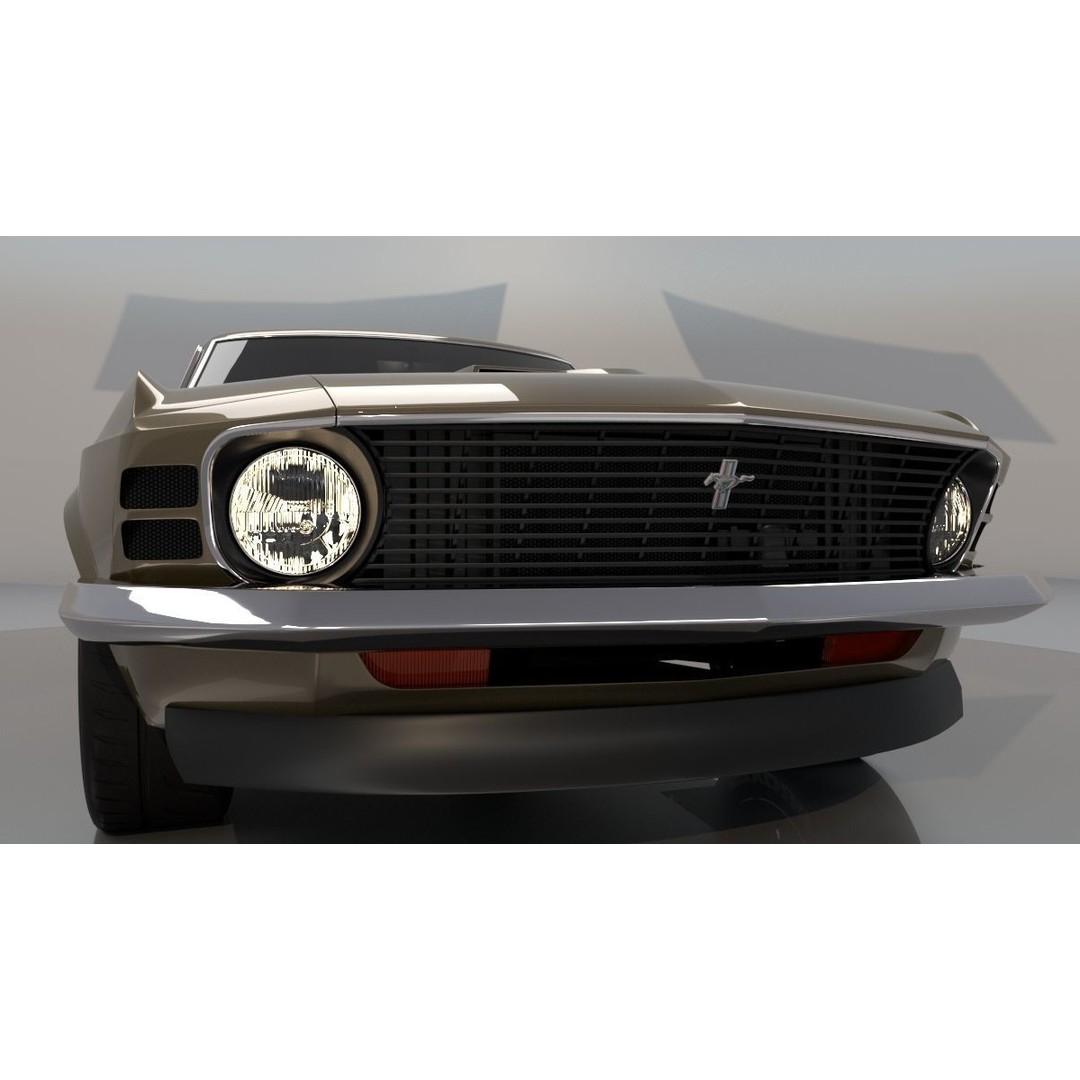 1970 Mustang 3D Model – High Poly & Low Poly Formats, Game Ready - View 5