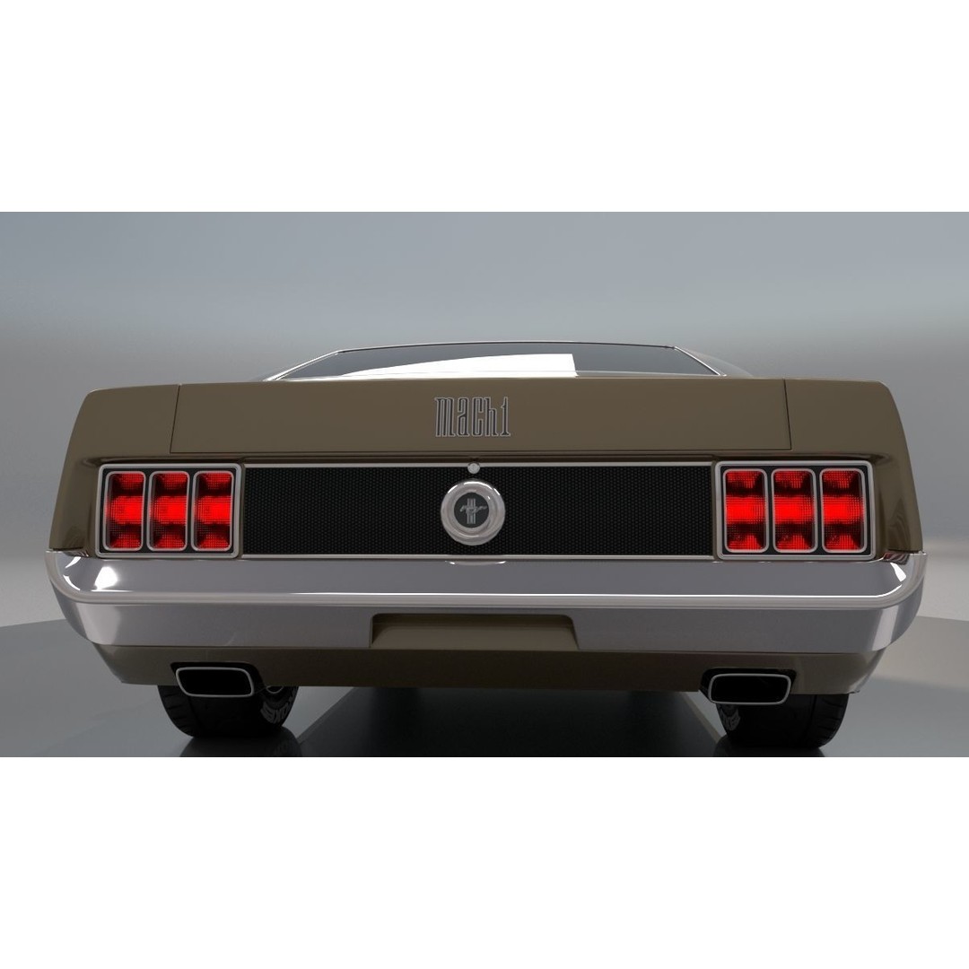 1970 Mustang 3D Model – High Poly & Low Poly Formats, Game Ready - View 7