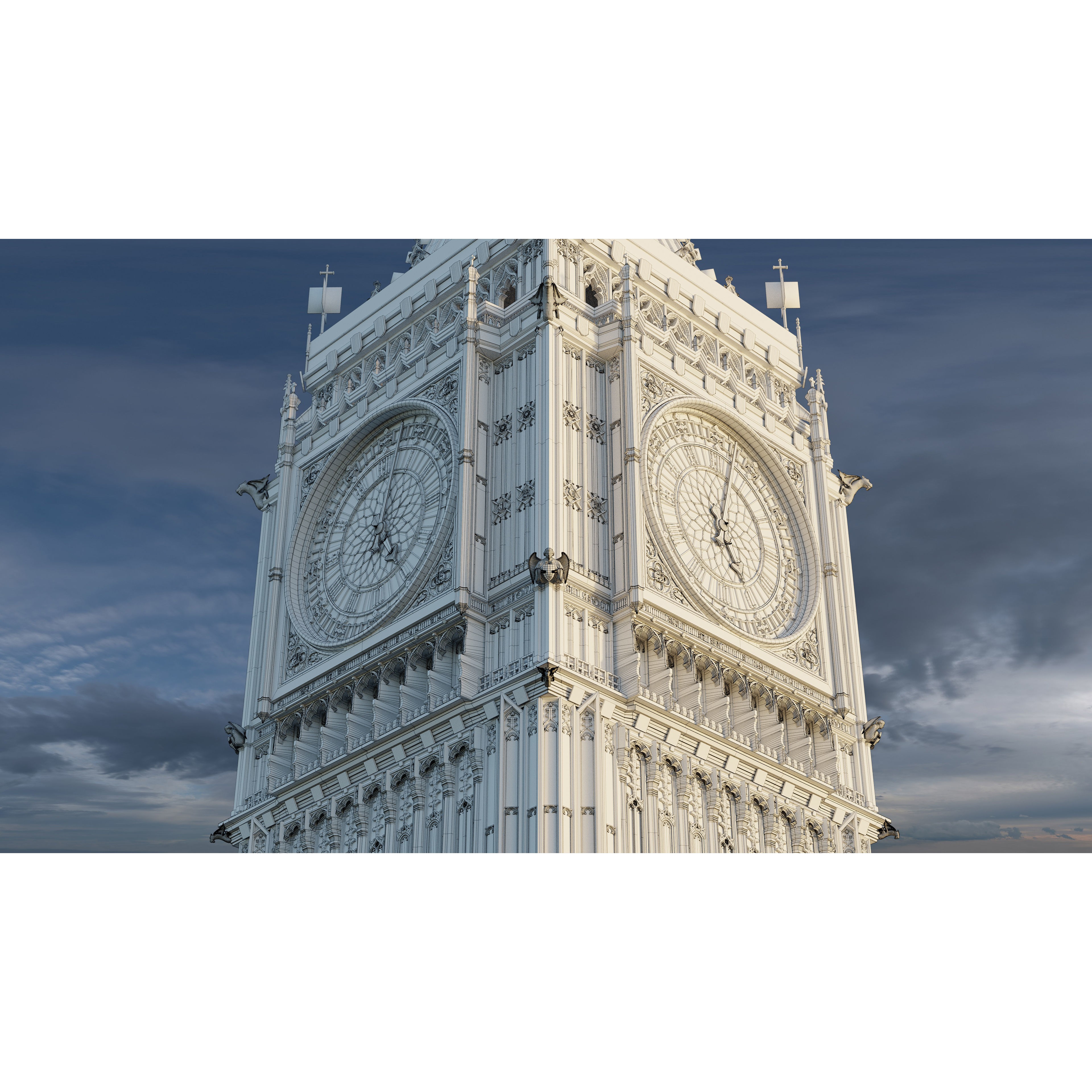 Big Ben Tower - High-Detail Game-Ready 3D Model - View 5