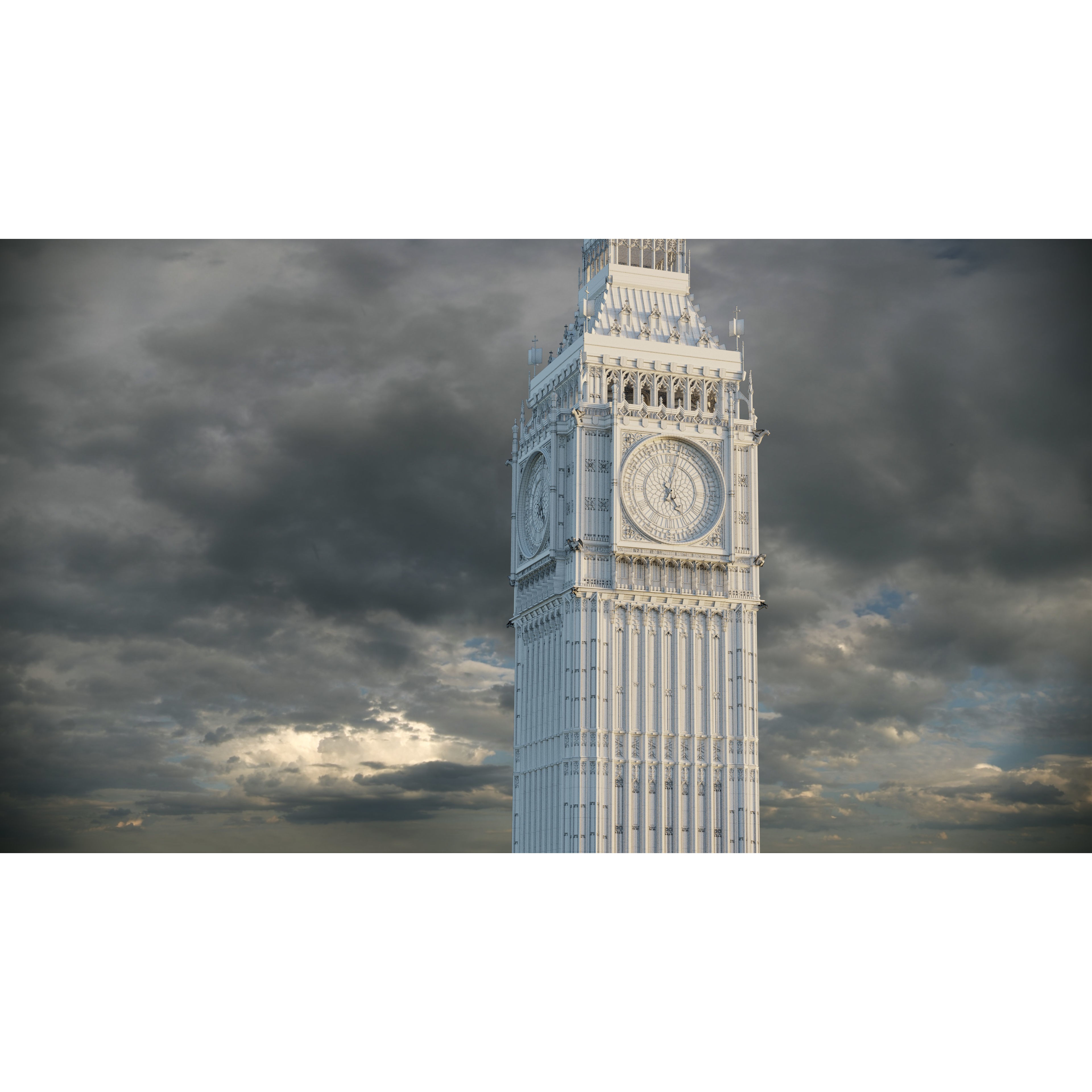 Big Ben Tower - High-Detail Game-Ready 3D Model - View 7