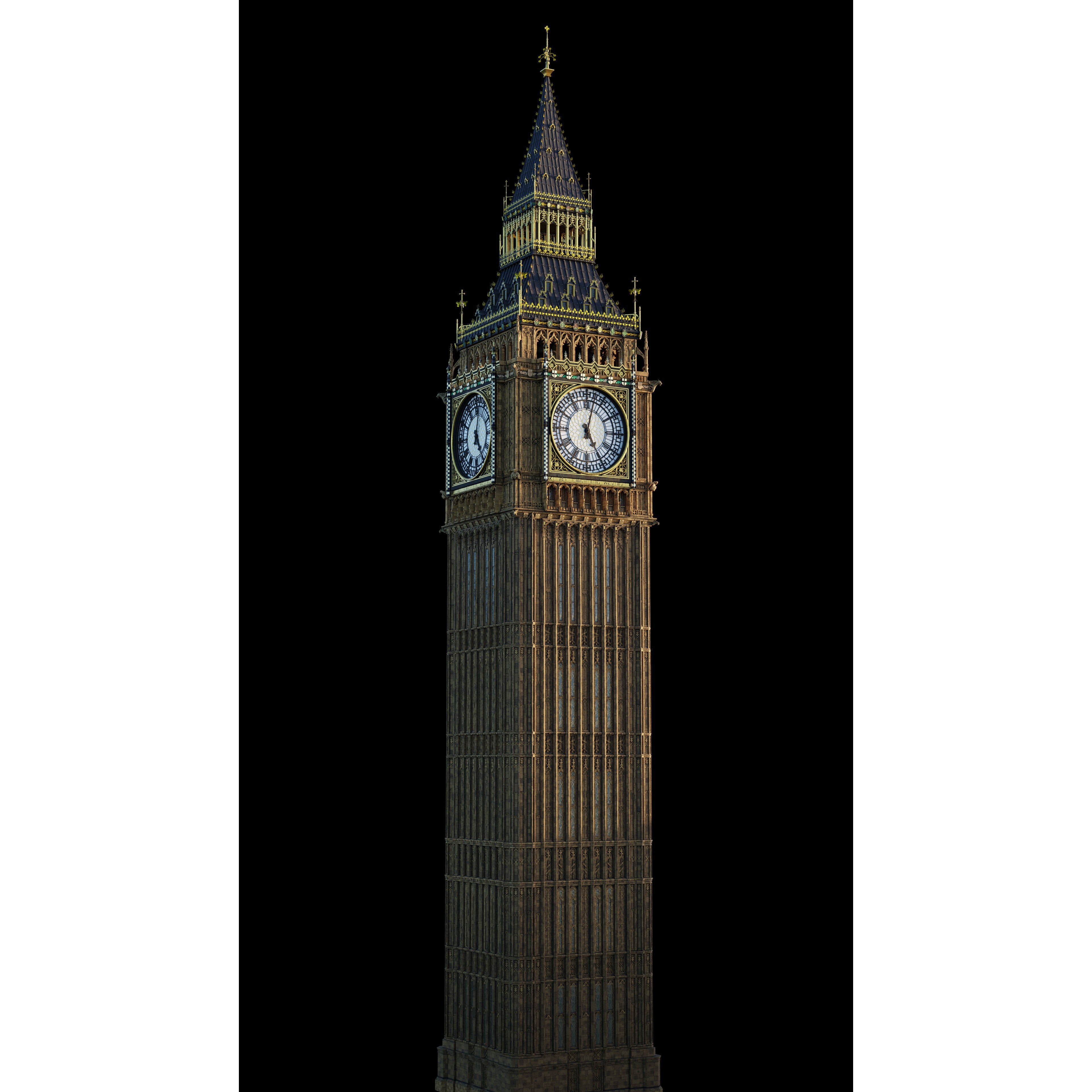Big Ben Tower - High-Detail Game-Ready 3D Model - View 8