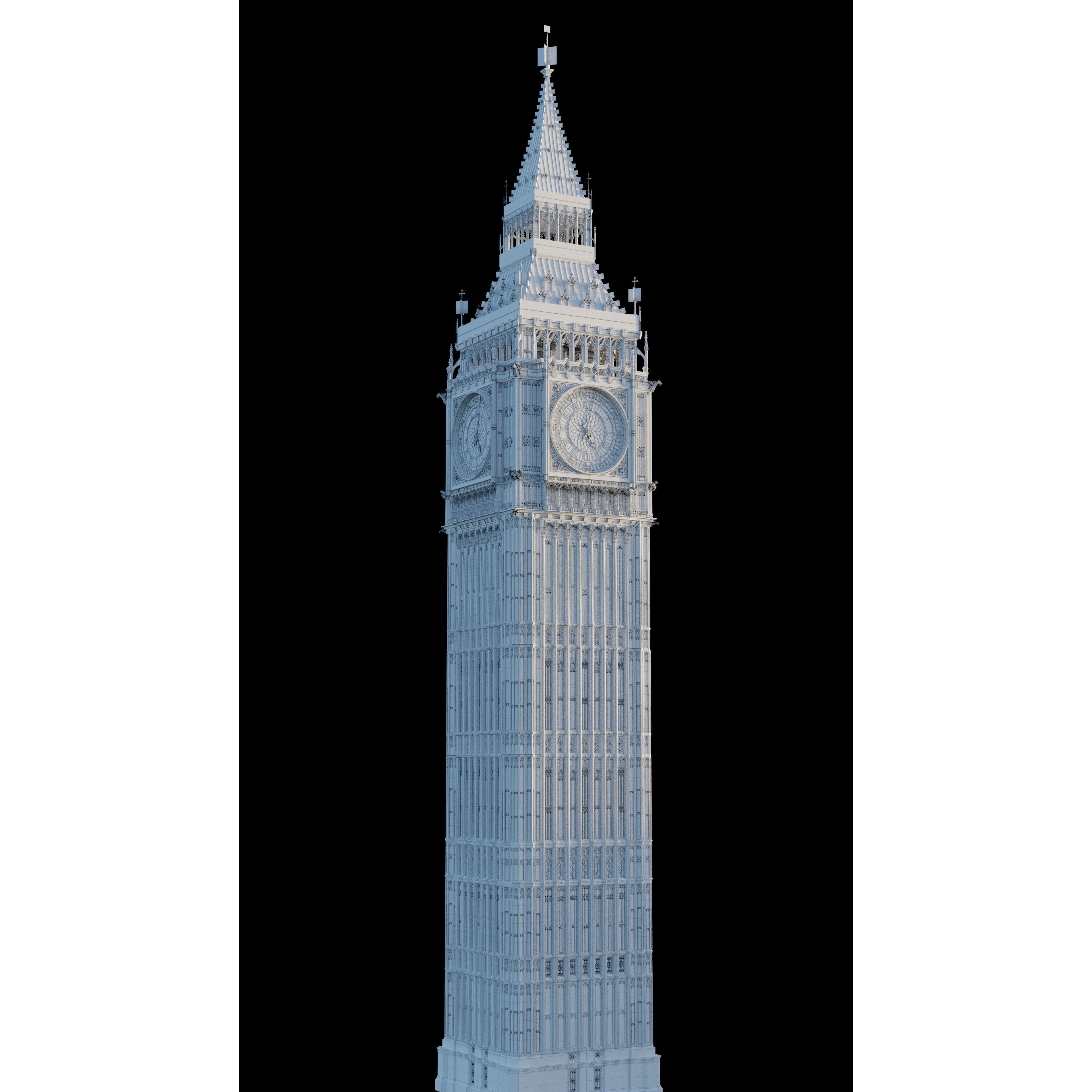 Big Ben Tower - High-Detail Game-Ready 3D Model - View 9
