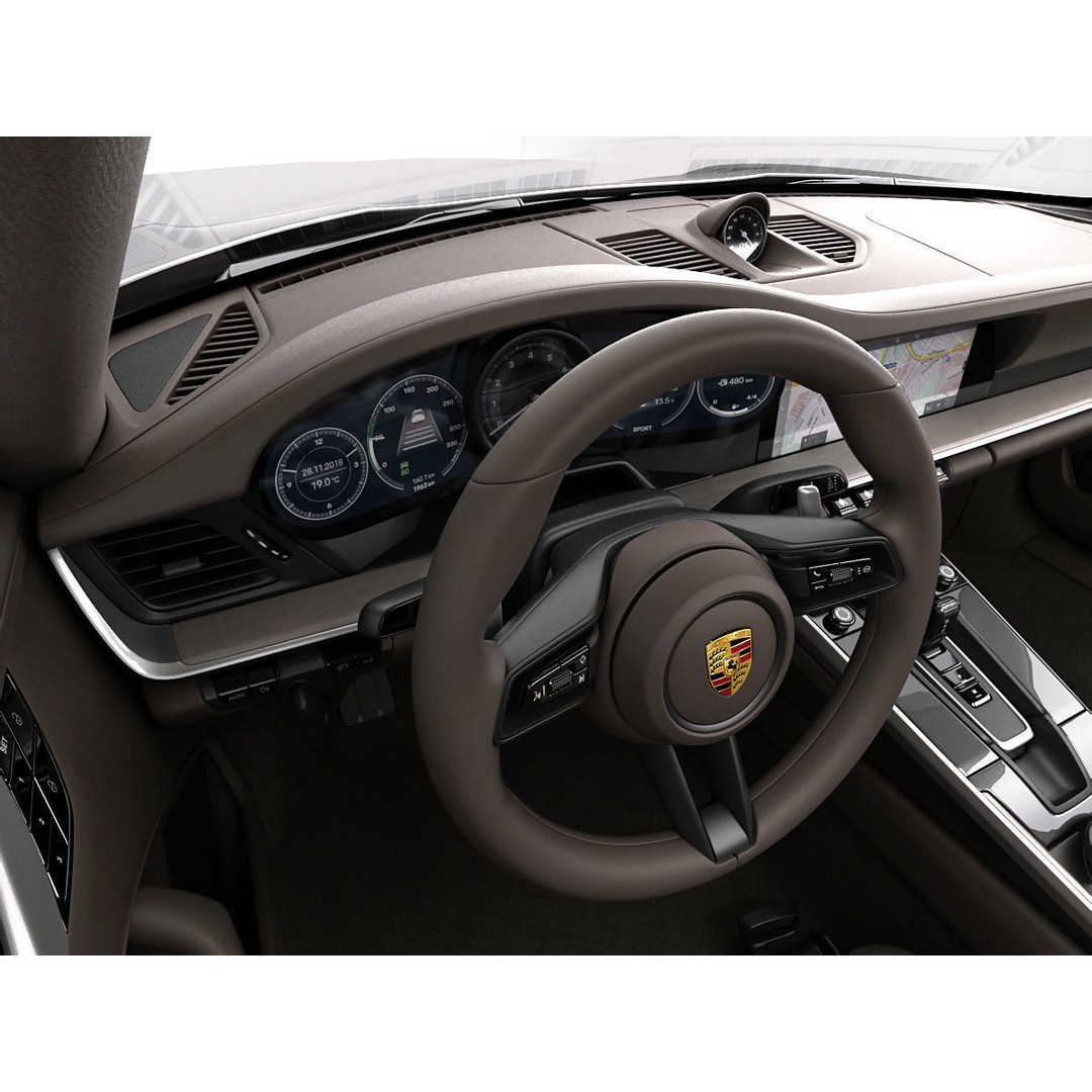 Porsche 911 992 Coupe 2019 3D Model – High Poly Car Asset, FBX, OBJ - View 23