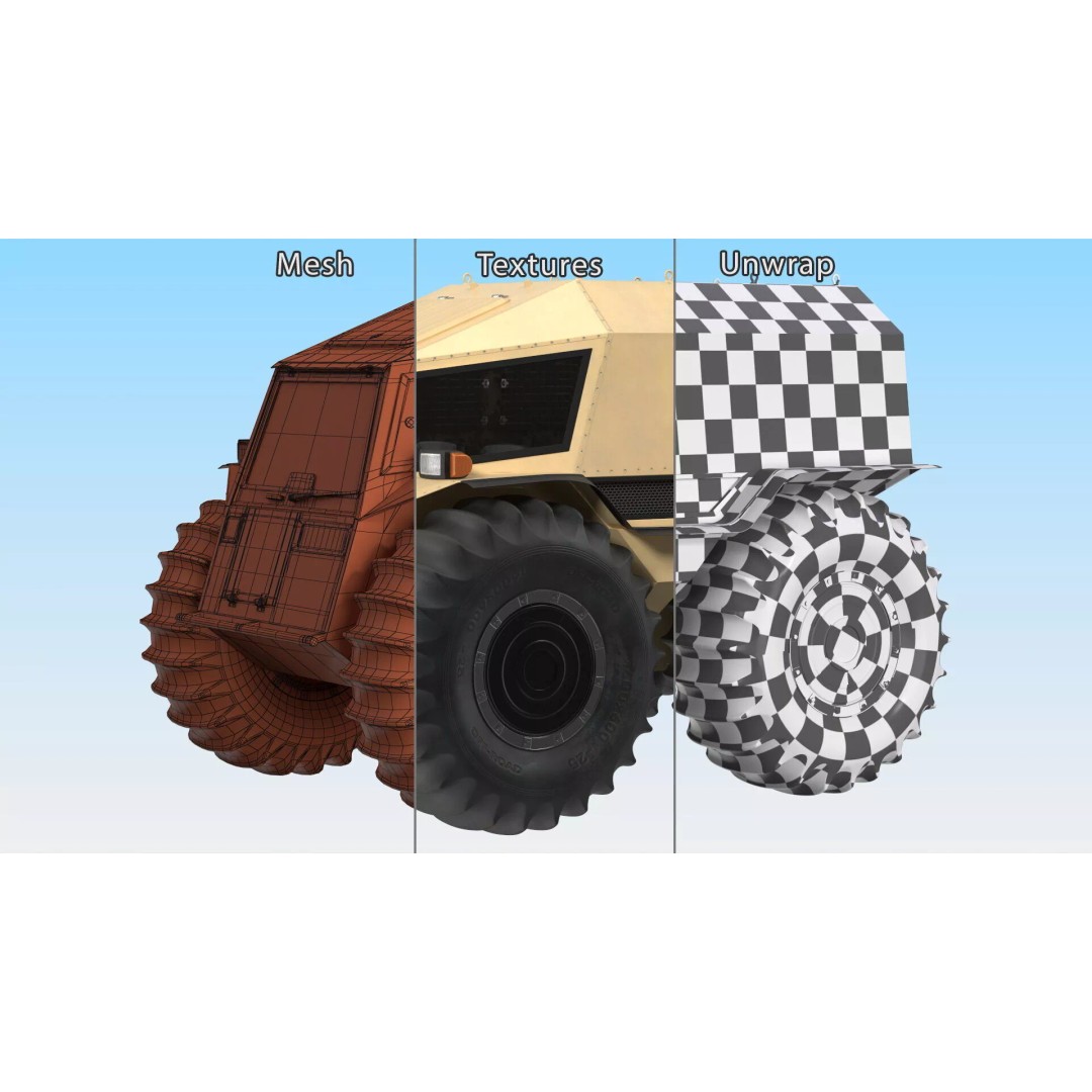 Sherp ATV Amphibien Offroader 3D Model – High Poly Game Asset, PBR Textures - View 23