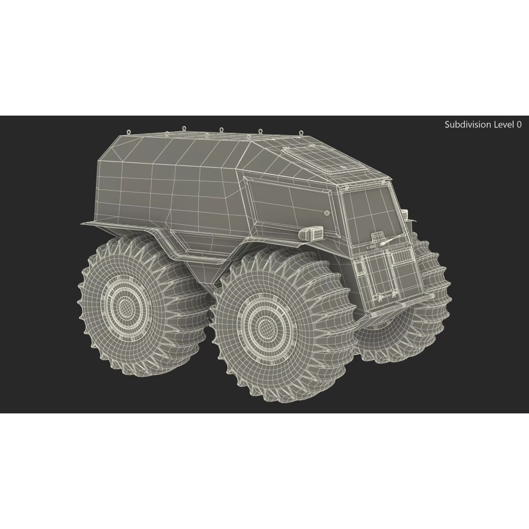 Sherp ATV Amphibien Offroader 3D Model – High Poly Game Asset, PBR Textures - View 24