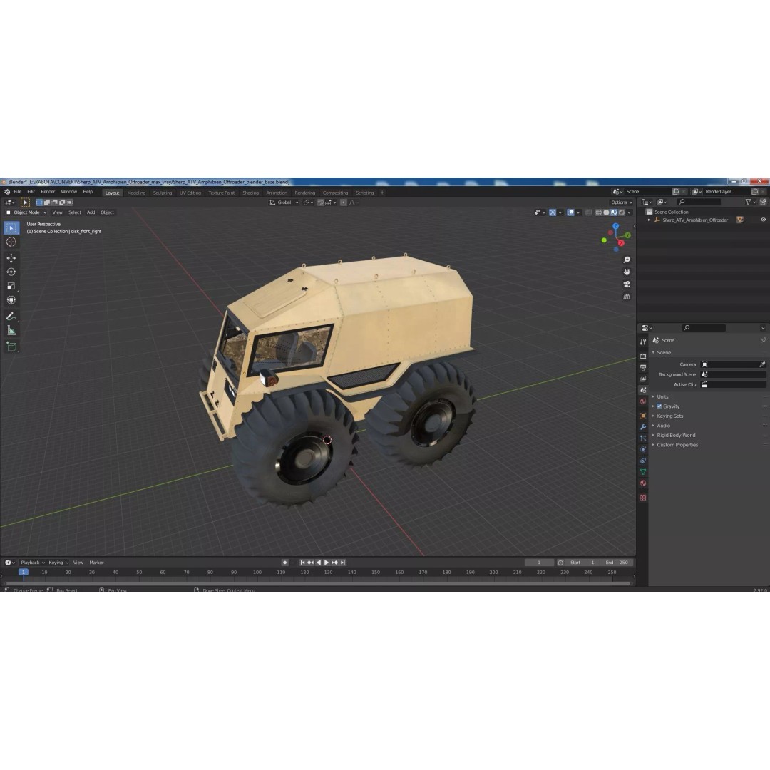 Sherp ATV Amphibien Offroader 3D Model – High Poly Game Asset, PBR Textures - View 39