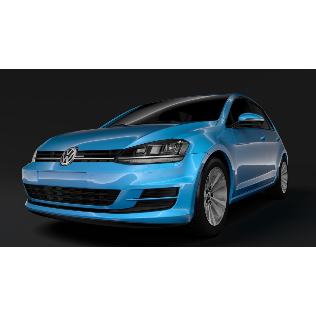 Volkswagen Golf 7 TSI 2016 3D Model – High Poly Vehicle, FBX, OBJ - View 10