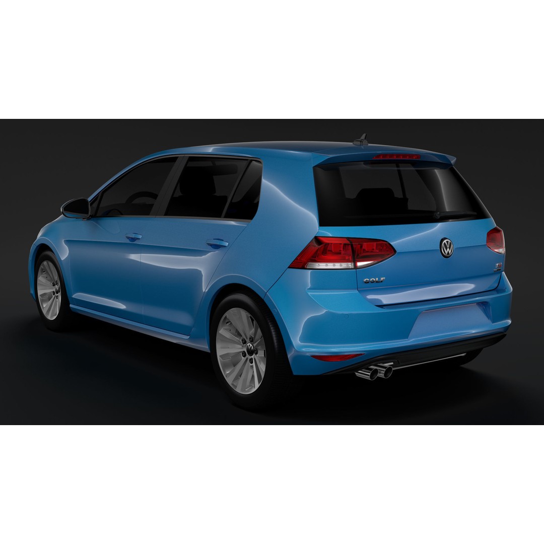 Volkswagen Golf 7 TSI 2016 3D Model – High Poly Vehicle, FBX, OBJ - View 12