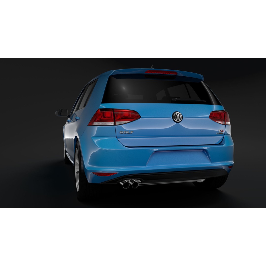 Volkswagen Golf 7 TSI 2016 3D Model – High Poly Vehicle, FBX, OBJ - View 13