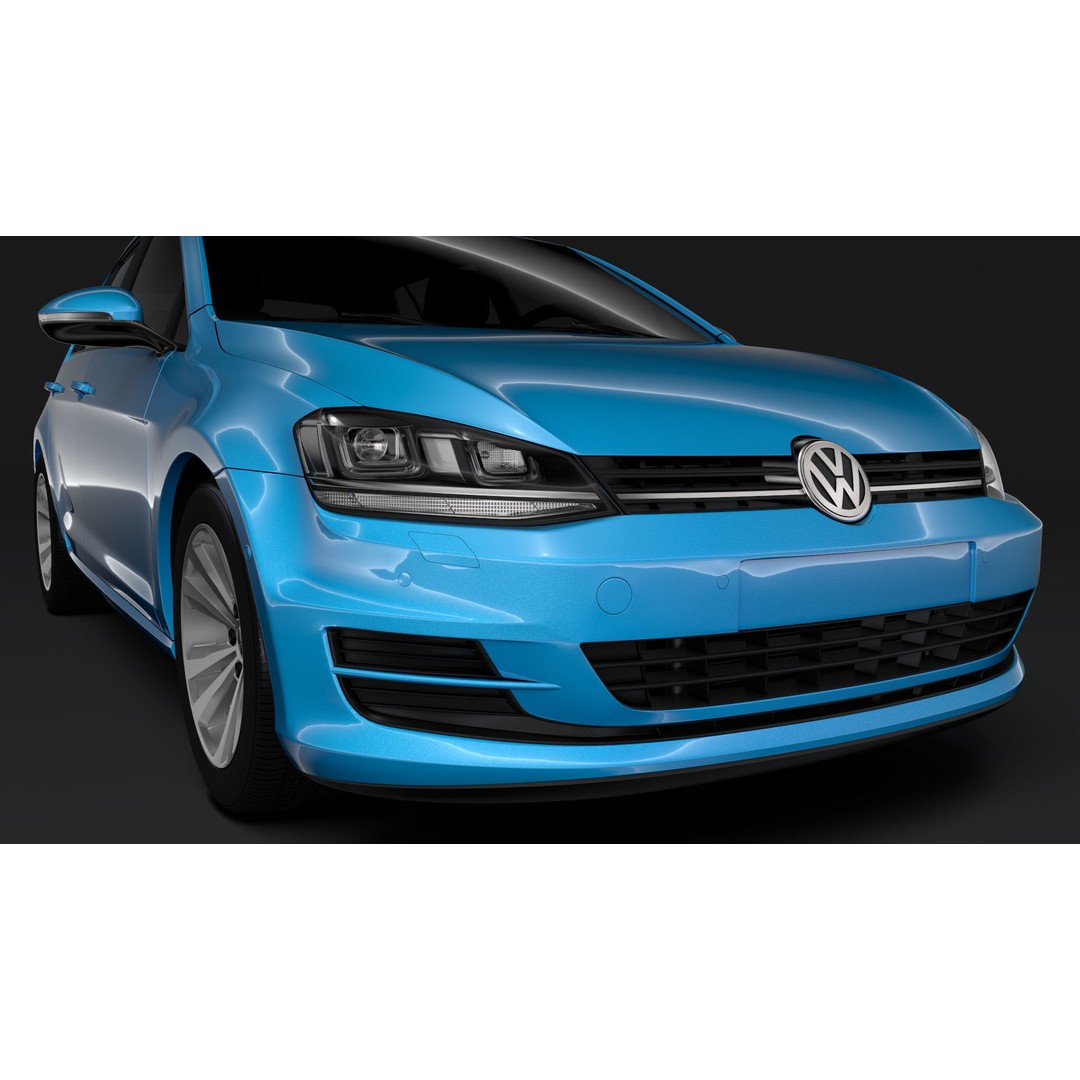 Volkswagen Golf 7 TSI 2016 3D Model – High Poly Vehicle, FBX, OBJ - View 14