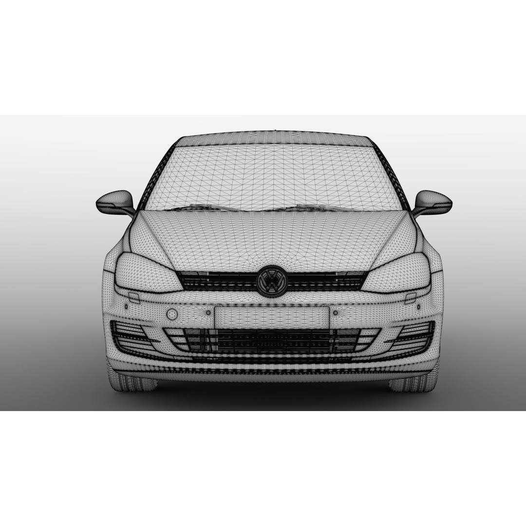 Volkswagen Golf 7 TSI 2016 3D Model – High Poly Vehicle, FBX, OBJ - View 15