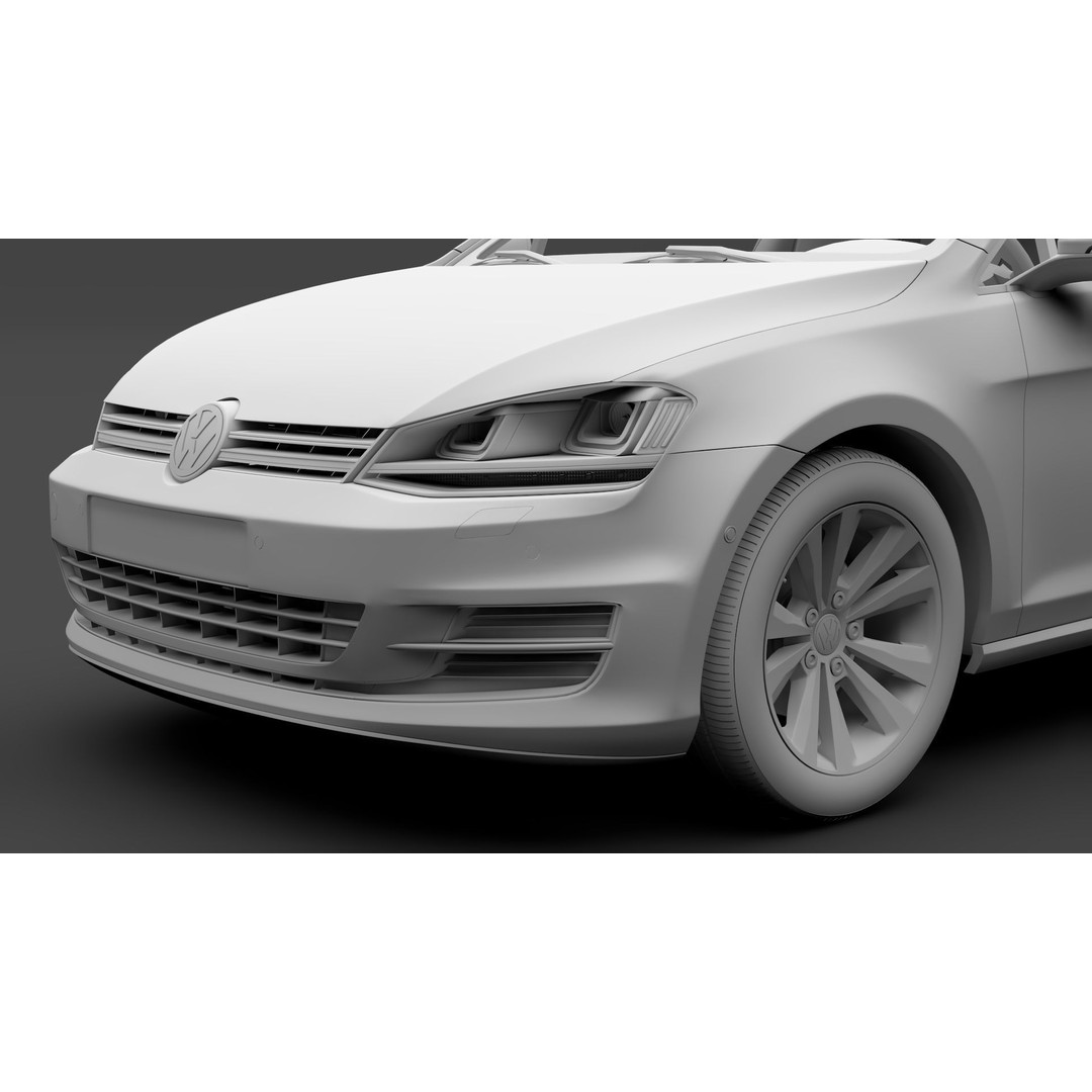 Volkswagen Golf 7 TSI 2016 3D Model – High Poly Vehicle, FBX, OBJ - View 16