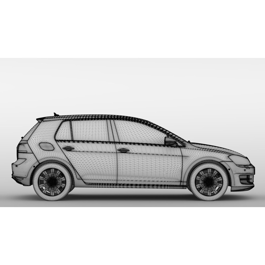 Volkswagen Golf 7 TSI 2016 3D Model – High Poly Vehicle, FBX, OBJ - View 18