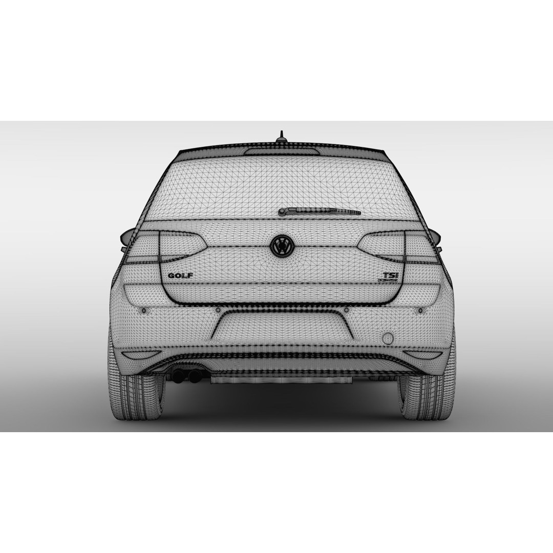 Volkswagen Golf 7 TSI 2016 3D Model – High Poly Vehicle, FBX, OBJ - View 19