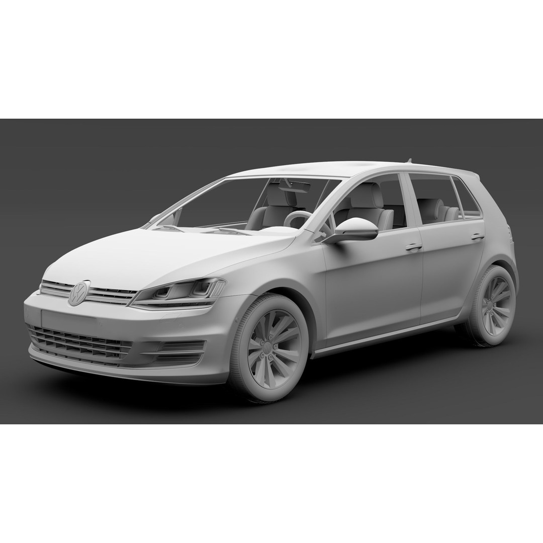 Volkswagen Golf 7 TSI 2016 3D Model – High Poly Vehicle, FBX, OBJ - View 20
