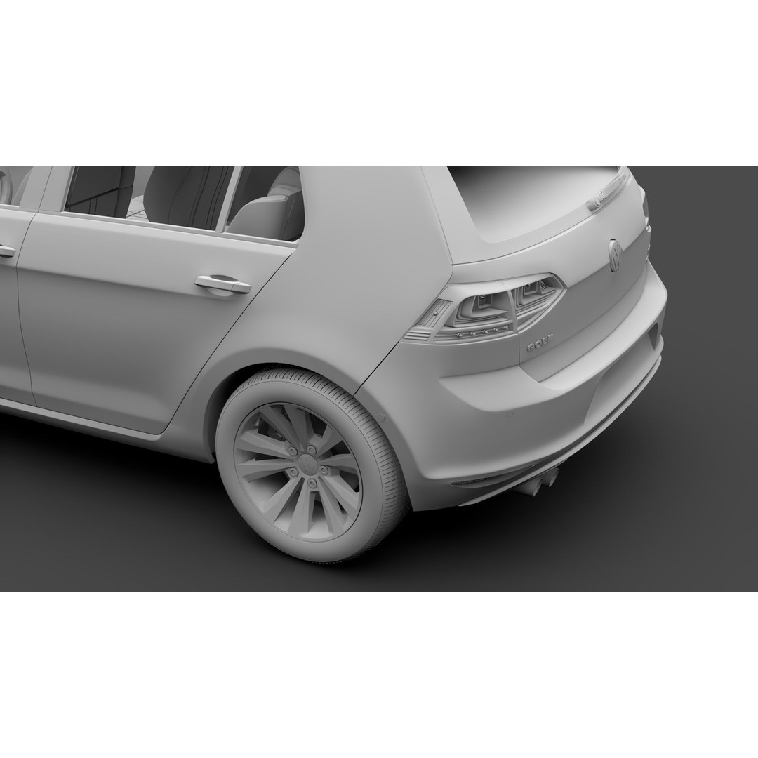 Volkswagen Golf 7 TSI 2016 3D Model – High Poly Vehicle, FBX, OBJ - View 21
