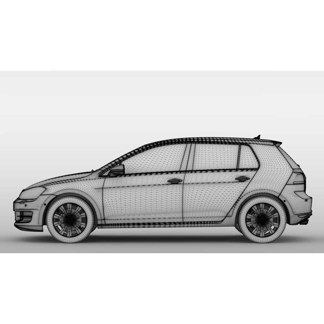 Volkswagen Golf 7 TSI 2016 3D Model – High Poly Vehicle, FBX, OBJ - View 22