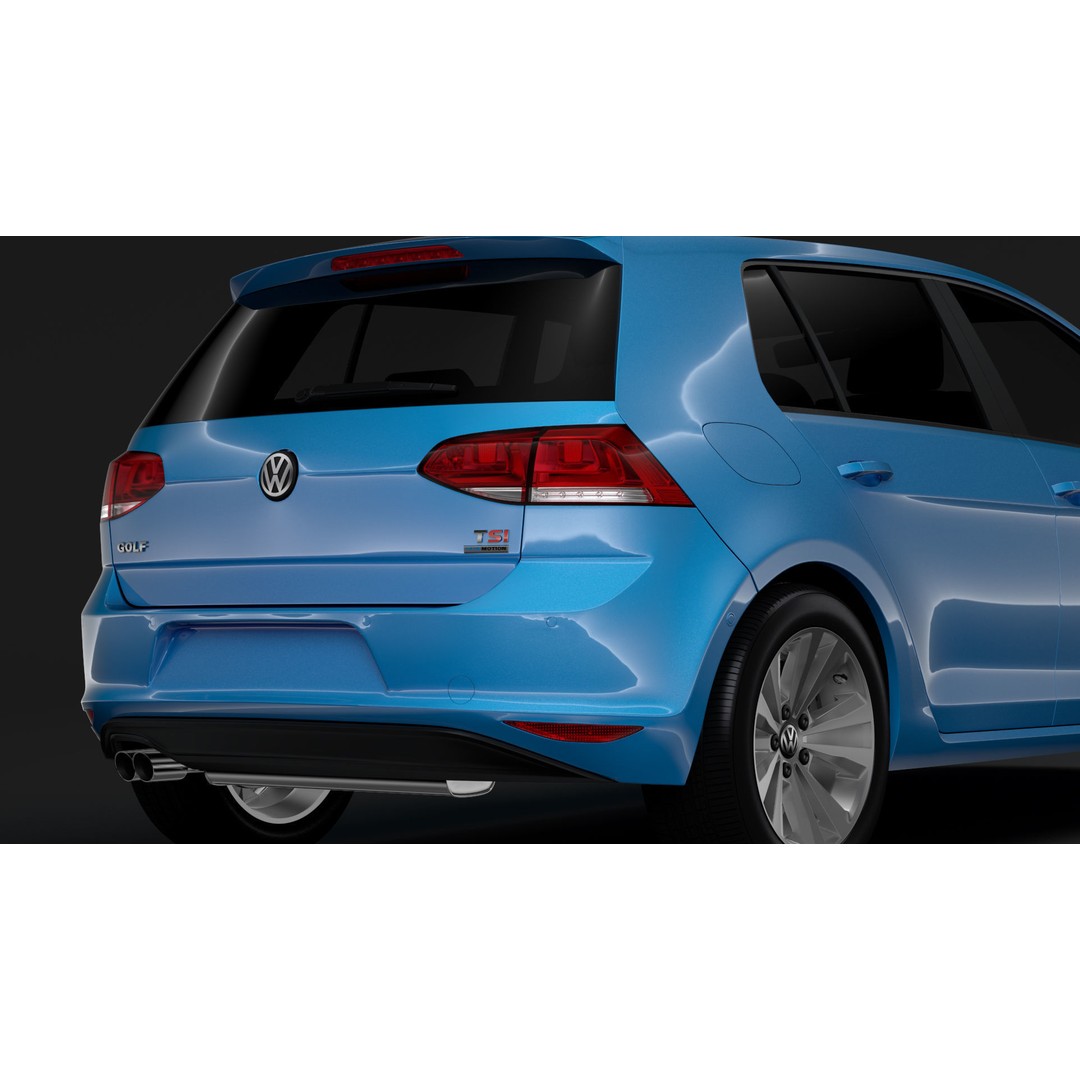 Volkswagen Golf 7 TSI 2016 3D Model – High Poly Vehicle, FBX, OBJ - View 5