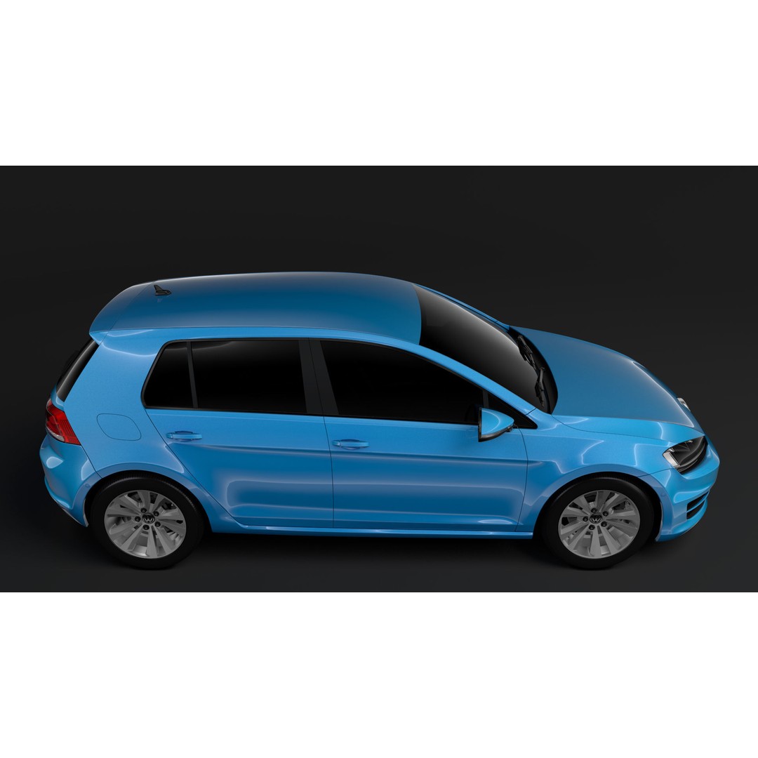 Volkswagen Golf 7 TSI 2016 3D Model – High Poly Vehicle, FBX, OBJ - View 6