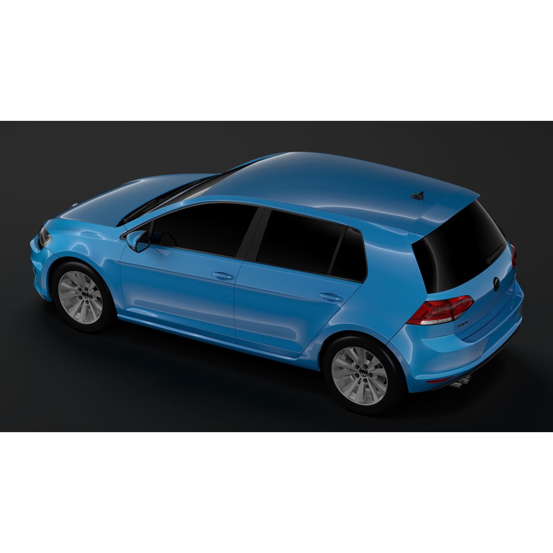 Volkswagen Golf 7 TSI 2016 3D Model – High Poly Vehicle, FBX, OBJ - View 7