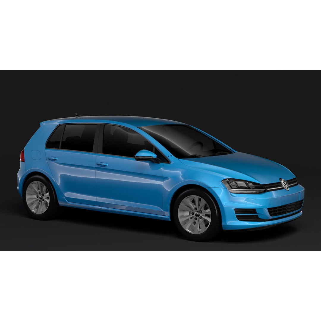 Volkswagen Golf 7 TSI 2016 3D Model – High Poly Vehicle, FBX, OBJ - View 8