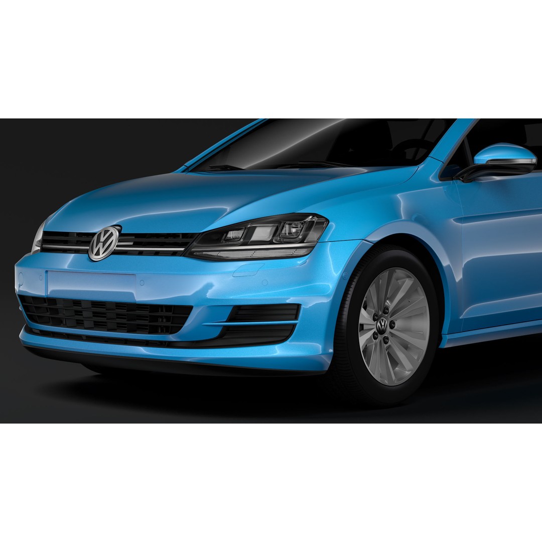 Volkswagen Golf 7 TSI 2016 3D Model – High Poly Vehicle, FBX, OBJ - View 9
