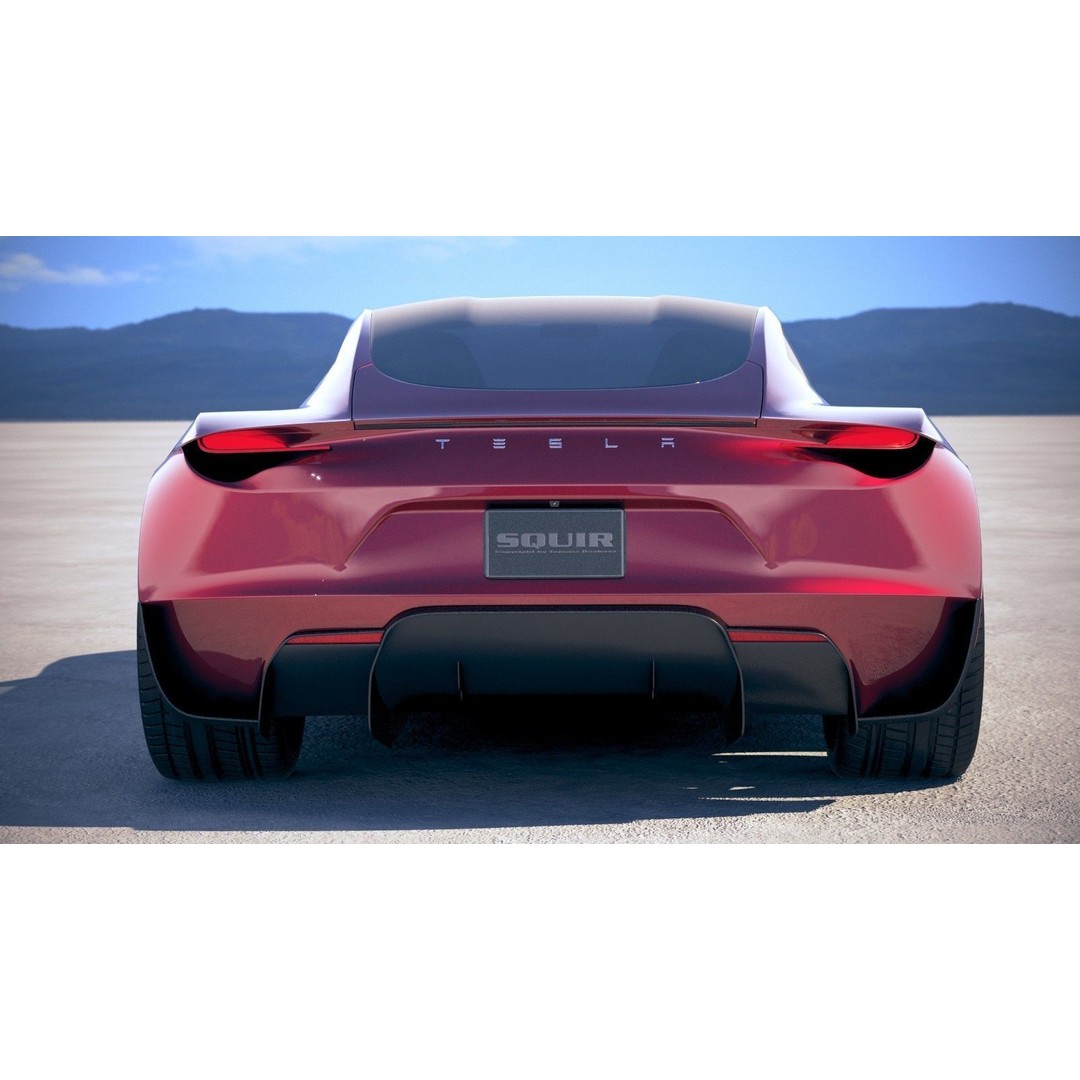 Tesla Roadster 2020 3D Model – High Poly Sport Coupe, FBX, OBJ - View 12