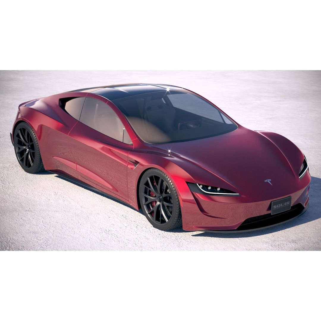 Tesla Roadster 2020 3D Model – High Poly Sport Coupe, FBX, OBJ - View 13