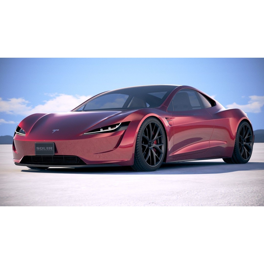 Tesla Roadster 2020 3D Model – High Poly Sport Coupe, FBX, OBJ - View 14