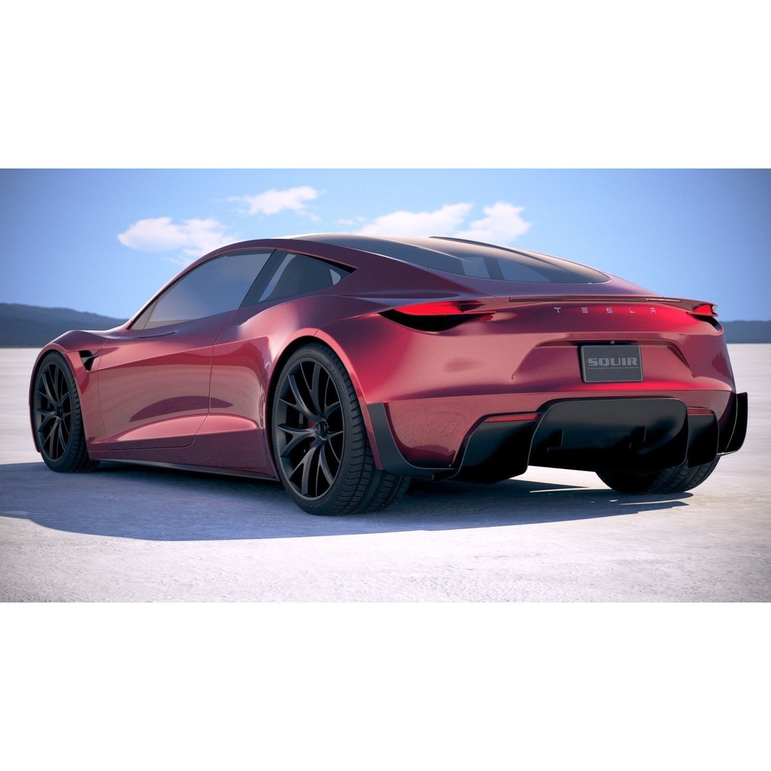 Tesla Roadster 2020 3D Model – High Poly Sport Coupe, FBX, OBJ - View 15