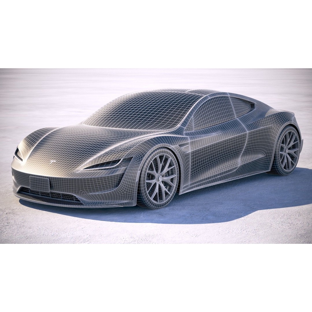 Tesla Roadster 2020 3D Model – High Poly Sport Coupe, FBX, OBJ - View 19