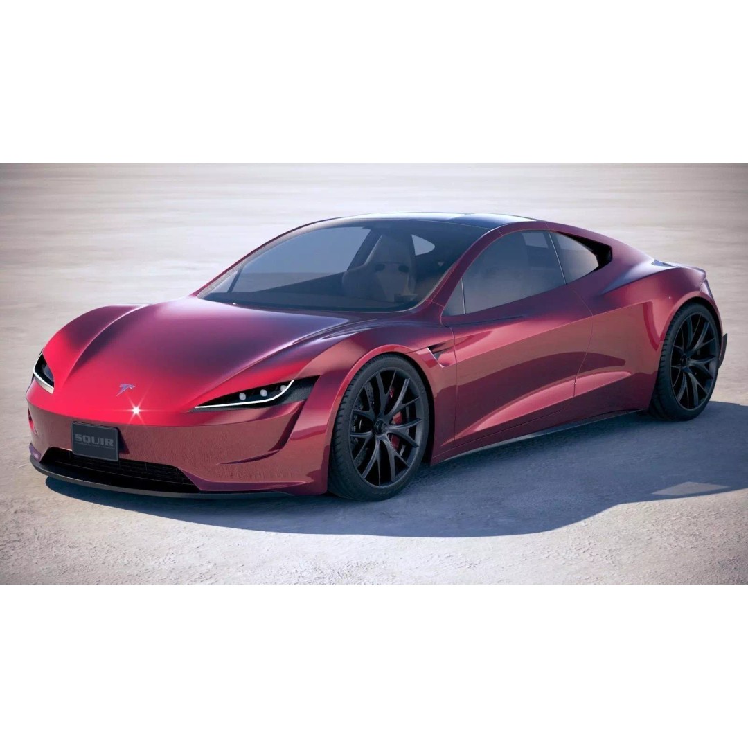 Tesla Roadster 2020 3D Model – High Poly Sport Coupe, FBX, OBJ - View 2