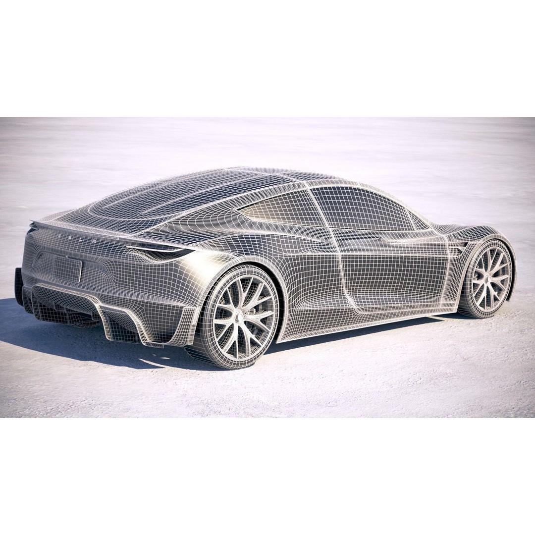 Tesla Roadster 2020 3D Model – High Poly Sport Coupe, FBX, OBJ - View 20