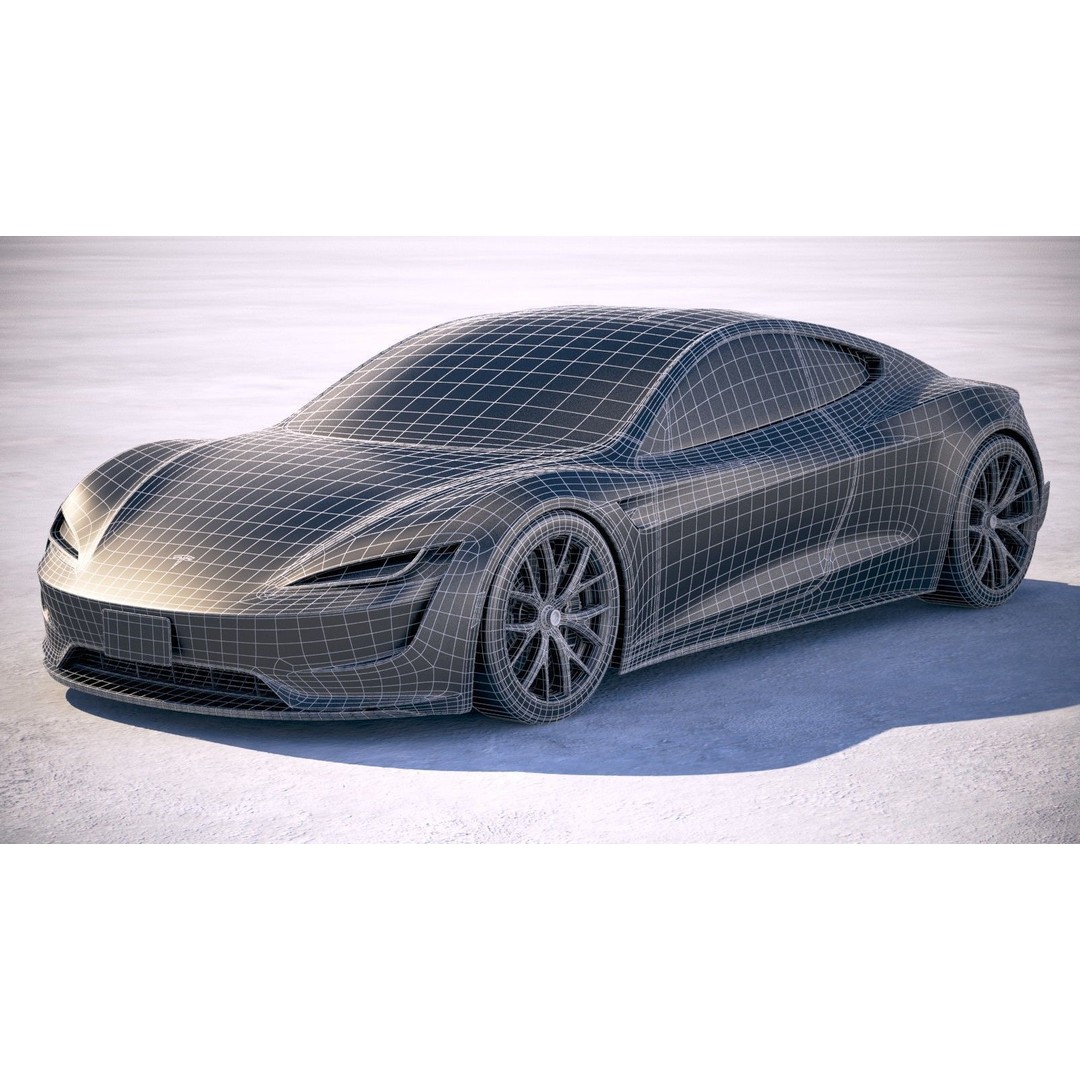 Tesla Roadster 2020 3D Model – High Poly Sport Coupe, FBX, OBJ - View 21
