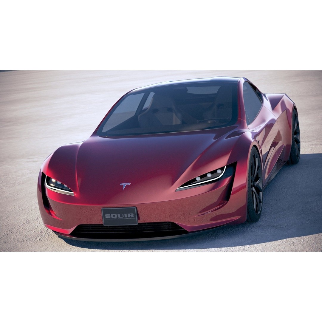 Tesla Roadster 2020 3D Model – High Poly Sport Coupe, FBX, OBJ - View 3
