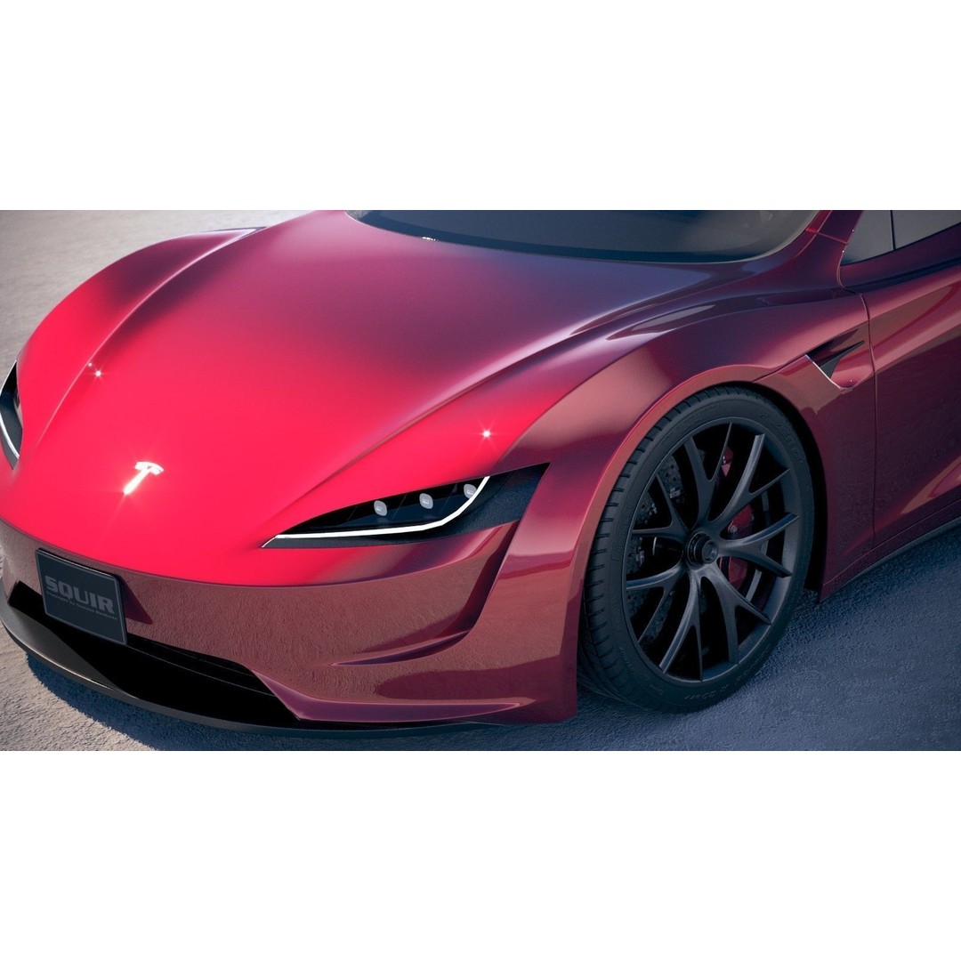 Tesla Roadster 2020 3D Model – High Poly Sport Coupe, FBX, OBJ - View 4
