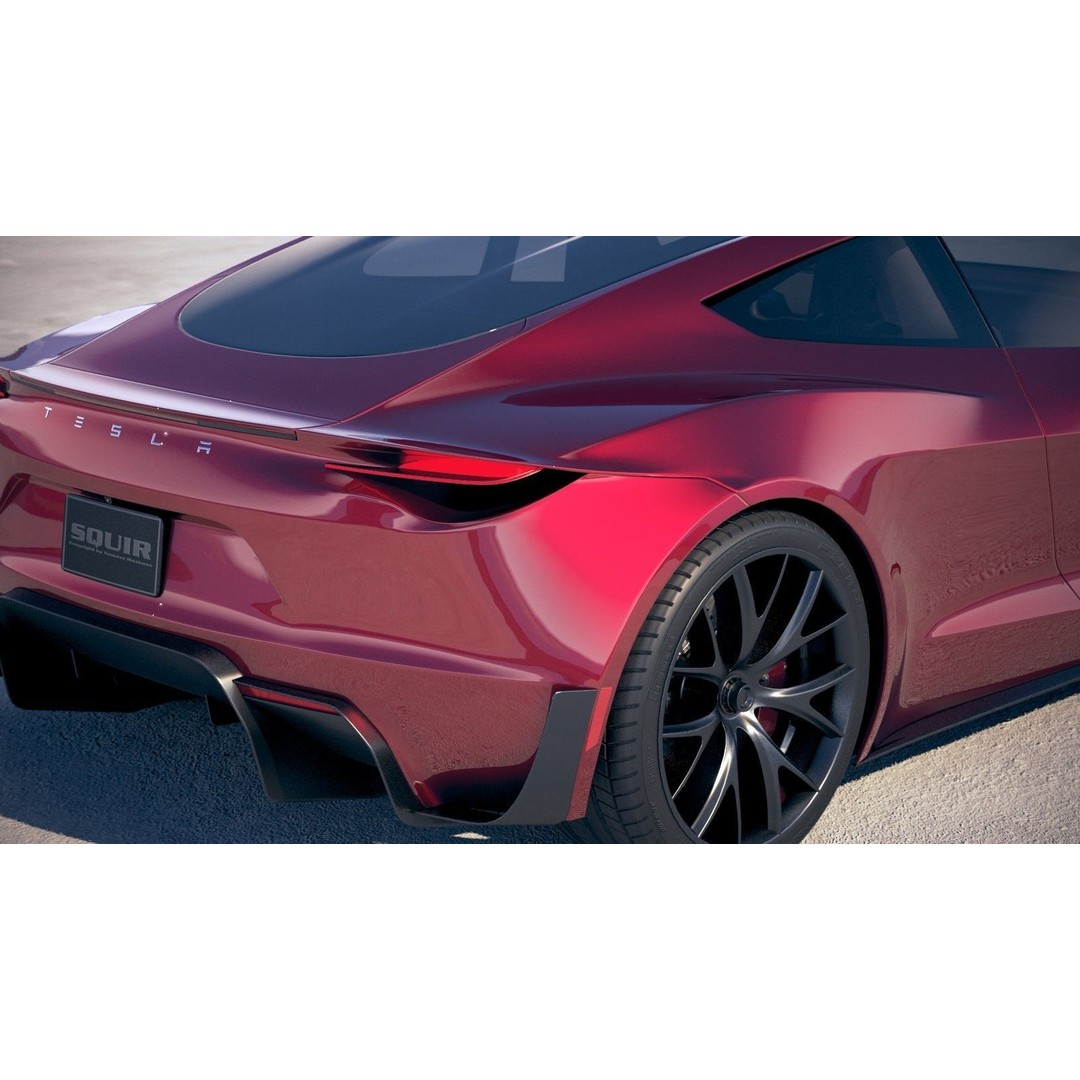 Tesla Roadster 2020 3D Model – High Poly Sport Coupe, FBX, OBJ - View 5