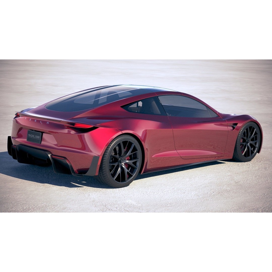 Tesla Roadster 2020 3D Model – High Poly Sport Coupe, FBX, OBJ - View 6