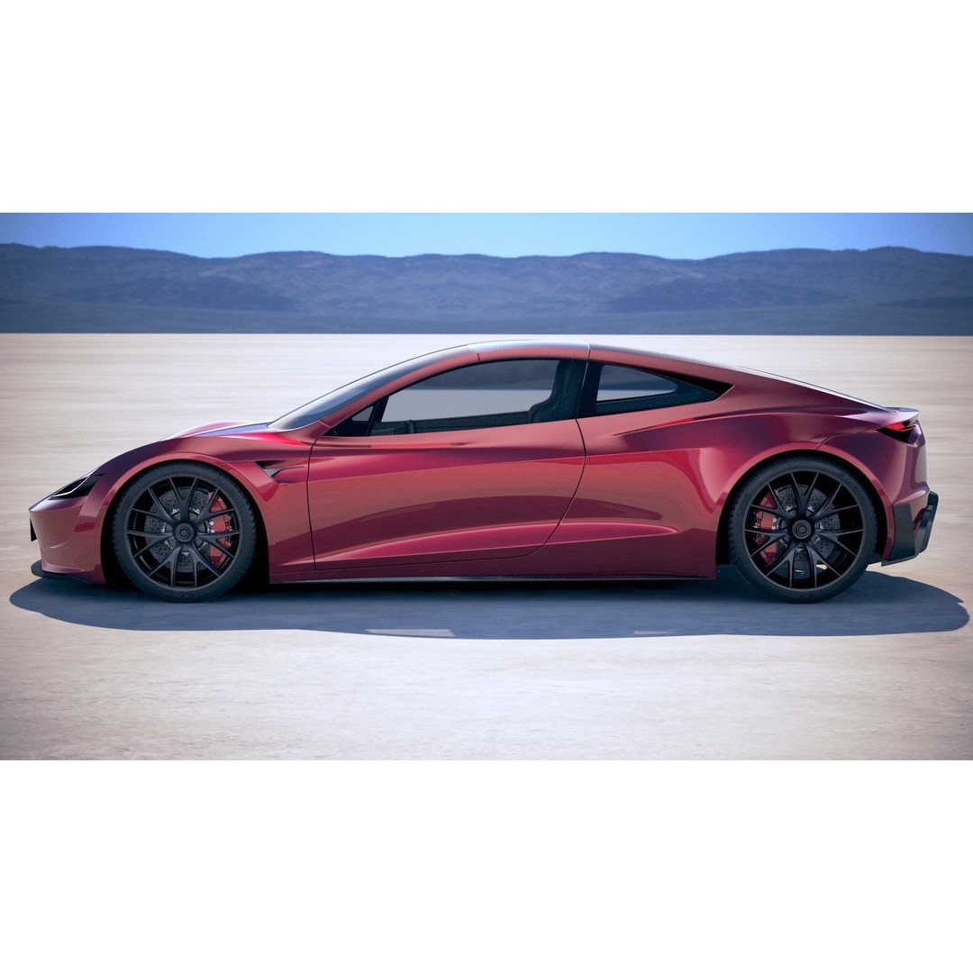 Tesla Roadster 2020 3D Model – High Poly Sport Coupe, FBX, OBJ - View 8