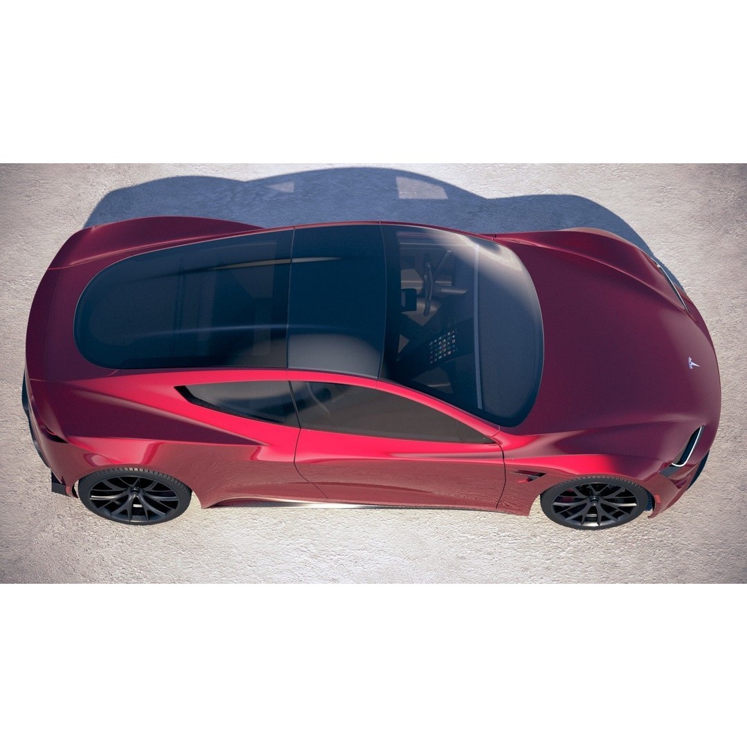 Tesla Roadster 2020 3D Model – High Poly Sport Coupe, FBX, OBJ - View 9