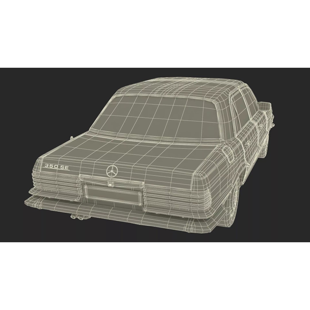 Mercedes Benz 350 SE 3D Model – Classic Luxury Sedan, PBR Textures - View 40