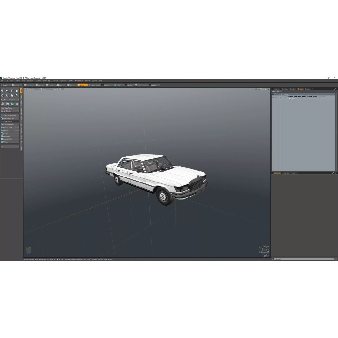 Mercedes Benz 350 SE 3D Model – Classic Luxury Sedan, PBR Textures - View 53
