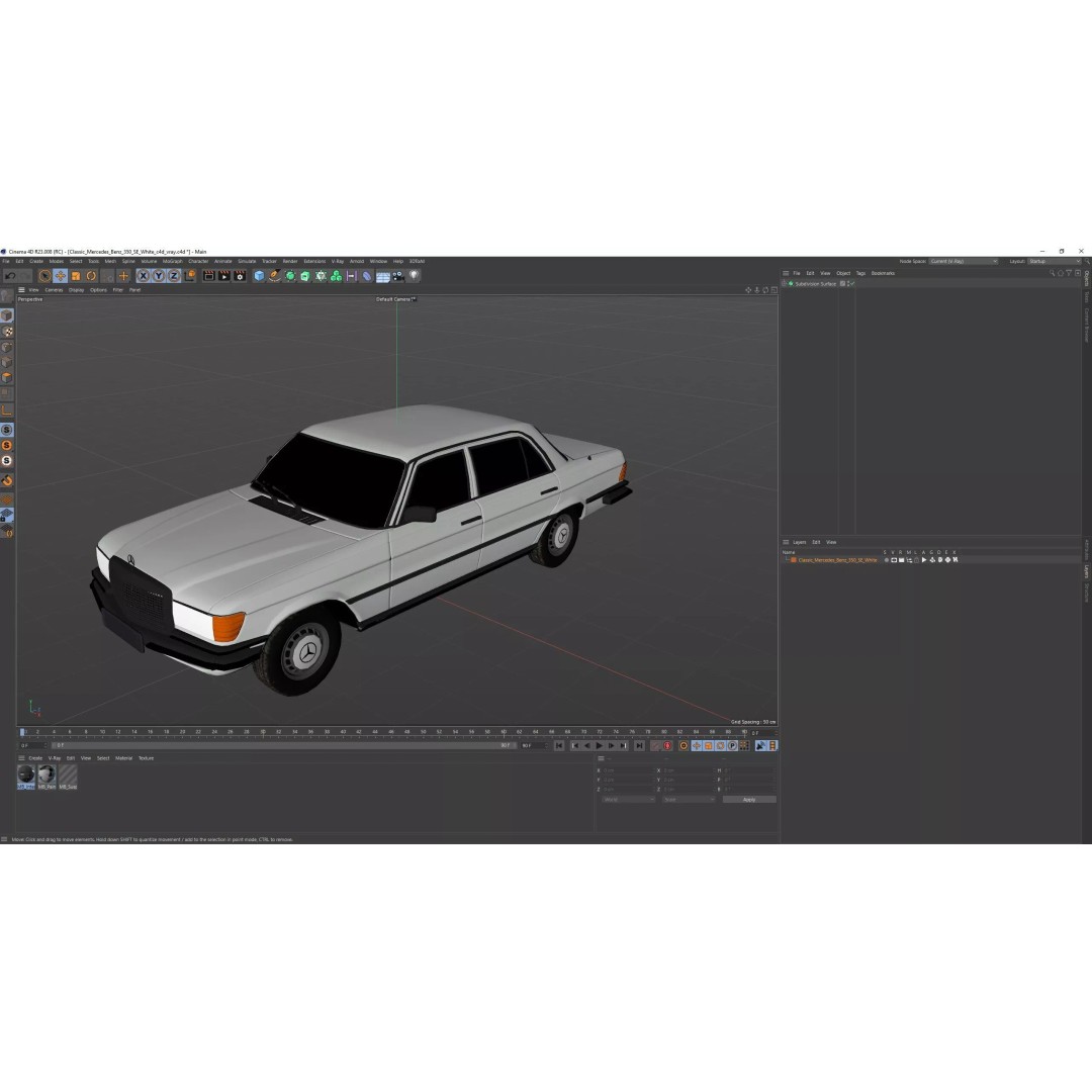 Mercedes Benz 350 SE 3D Model – Classic Luxury Sedan, PBR Textures - View 54
