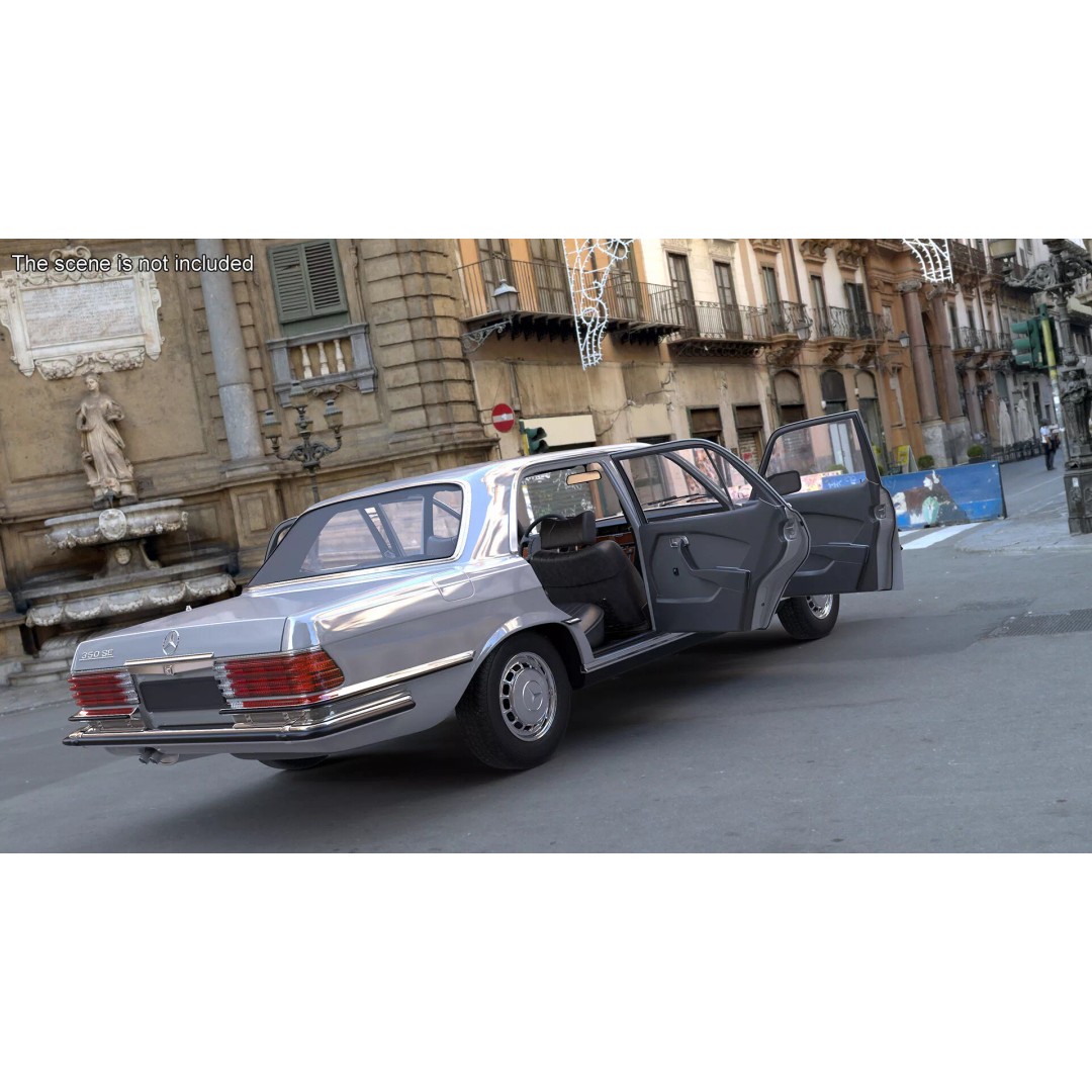 Mercedes Benz 350 SE 3D Model – Classic Luxury Sedan, PBR Textures - View 6